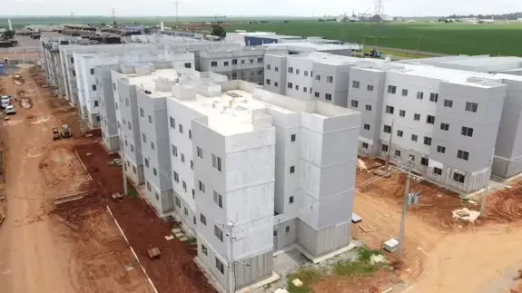 Vista aérea de um dos condomínios